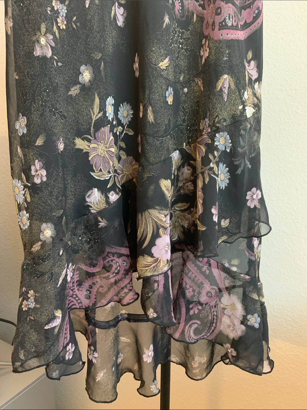 Connected Apparel Black Floral & Paisley Skirt Whimsigoth Y2K vintage Size M - Picture 5 of 11